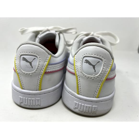Puma Smooth Leather Sneaker Lace Up White Pastel - 9 - Picture 5 of 7